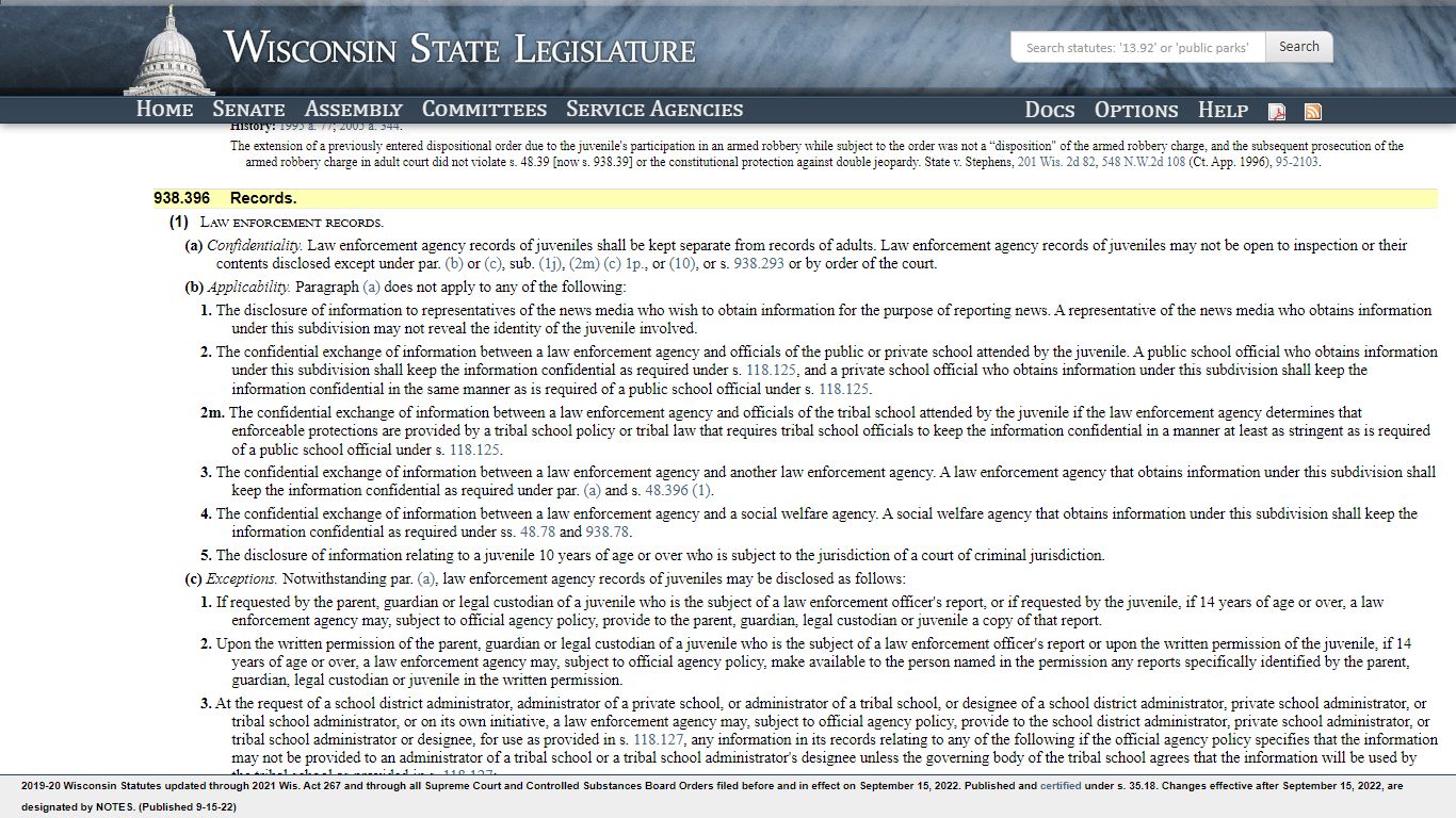 Wisconsin Legislature: 938.396